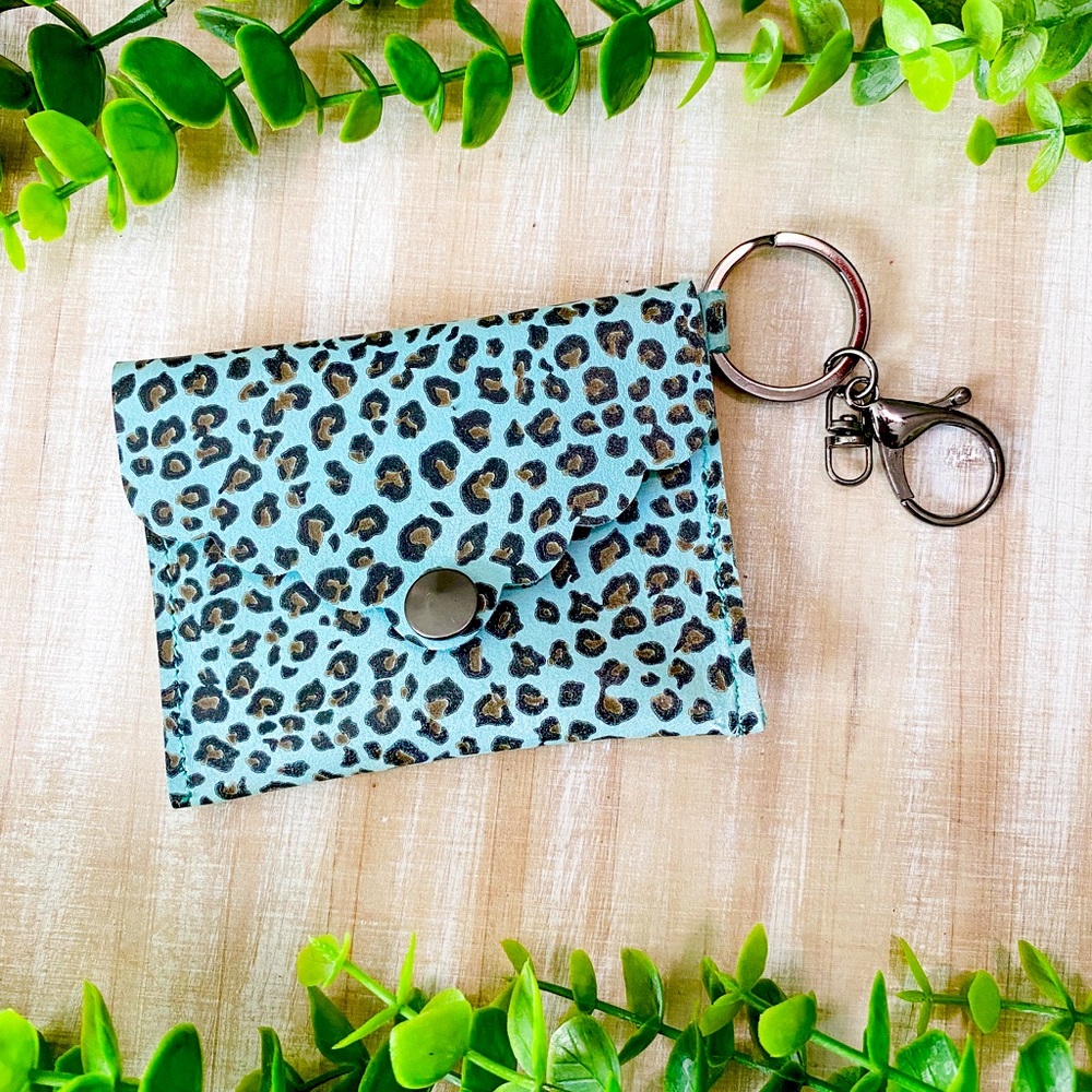 Handmade genuine leather keychain wallet